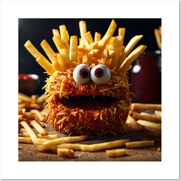 FRENCH fries MONSTER Wall Art by LEOXZY